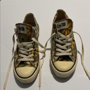 Converse Kids Floral Sneakers - Yellow and Brown